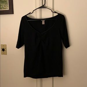 H&M black 3/4 sleeve v-neck